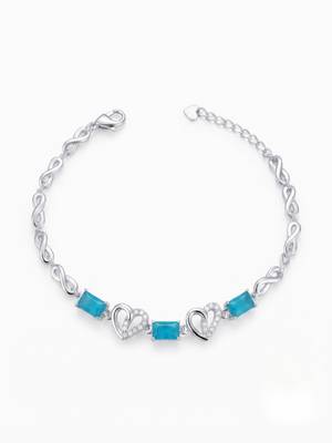 925 silver celestine aqua knot bracelet for women 4