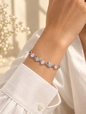 925 silver roselle heart blossom bracelet for women 2