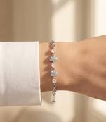 925 silver elara pink heart charm bracelet for women