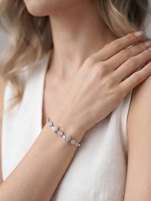 925 silver elara pink heart charm bracelet for women 2