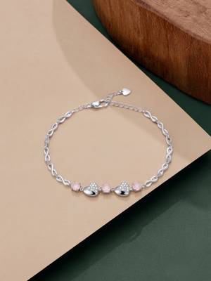 925 silver elara pink heart charm bracelet for women 3