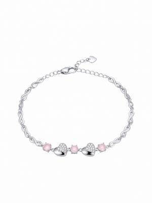 925 silver elara pink heart charm bracelet for women 4