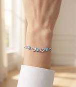 925 silver azure heart harmony bracelet for women