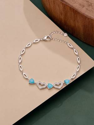 925 silver azure heart harmony bracelet for women 2