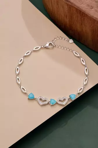 925 silver azure heart harmony bracelet for women