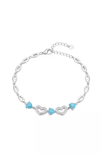 925 silver azure heart harmony bracelet for women