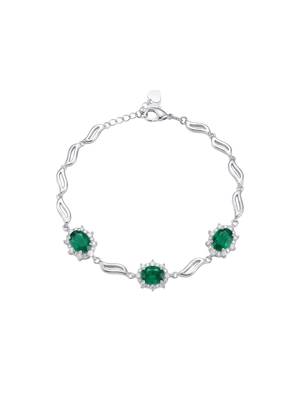 925 silver emerald celestine halo bracelet for women 1