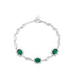 925 silver emerald celestine halo bracelet for women