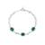925 silver emerald celestine halo bracelet for women