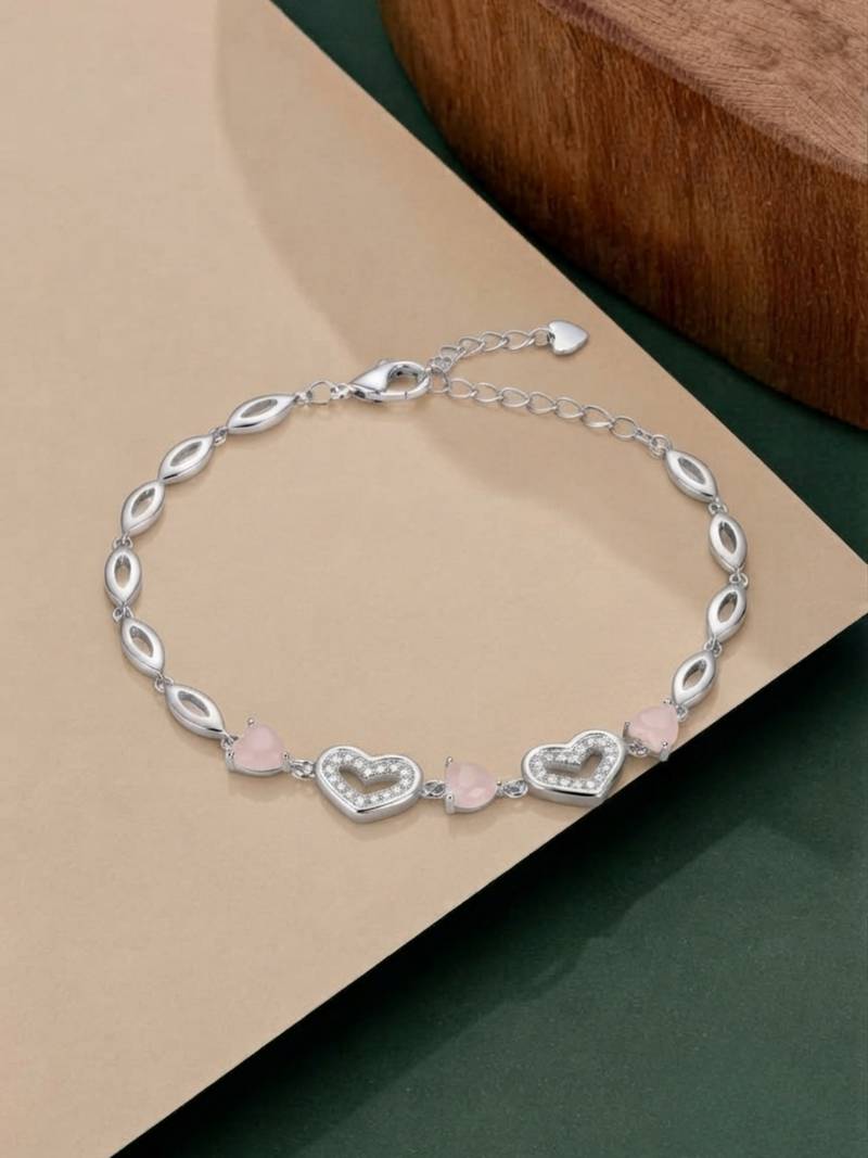 925 silver rosalie heart whisper bracelet for women