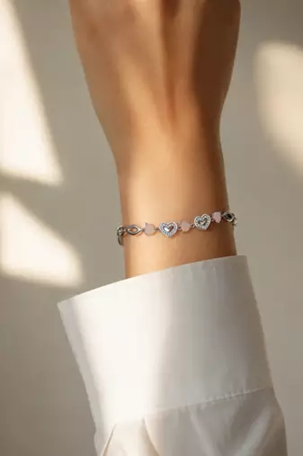 925 silver rosalie heart whisper bracelet for women
