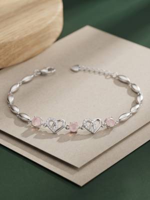 925 silver roselle heart blossom bracelet for women 1