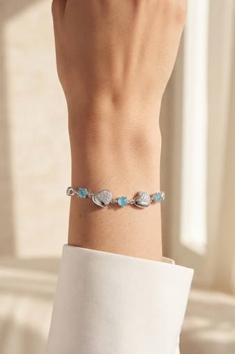 925 silver aquelle infinity heart bracelet for women