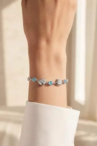 925 silver aquelle infinity heart bracelet for women