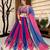 multicolor printed mirror work navratri cotton lehenga choli