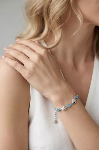 925 silver aquelle infinity heart bracelet for women