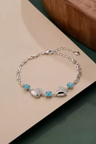 925 silver aquelle infinity heart bracelet for women