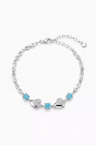 925 silver aquelle infinity heart bracelet for women