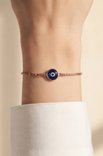 925 silver midnight halo evil eye bracelet for women