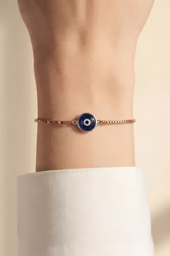 925 silver midnight halo evil eye bracelet for women