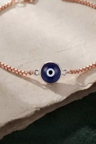 925 silver midnight halo evil eye bracelet for women
