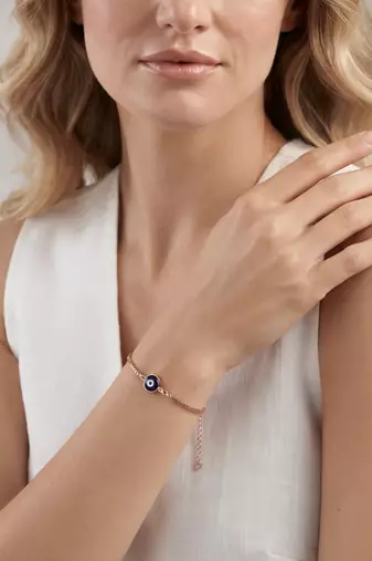 925 silver midnight halo evil eye bracelet for women