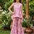 Pink and green printed cotton festive wear kurta set