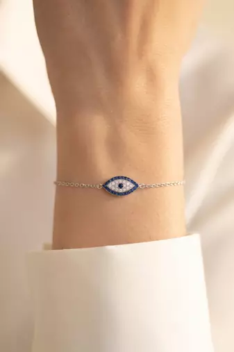 925 silver sapphire gaze bracelet for women