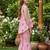Pink and green printed cotton festive wear kurta set