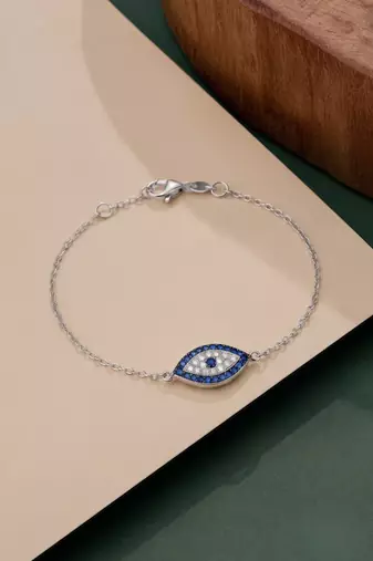 925 silver sapphire gaze bracelet for women