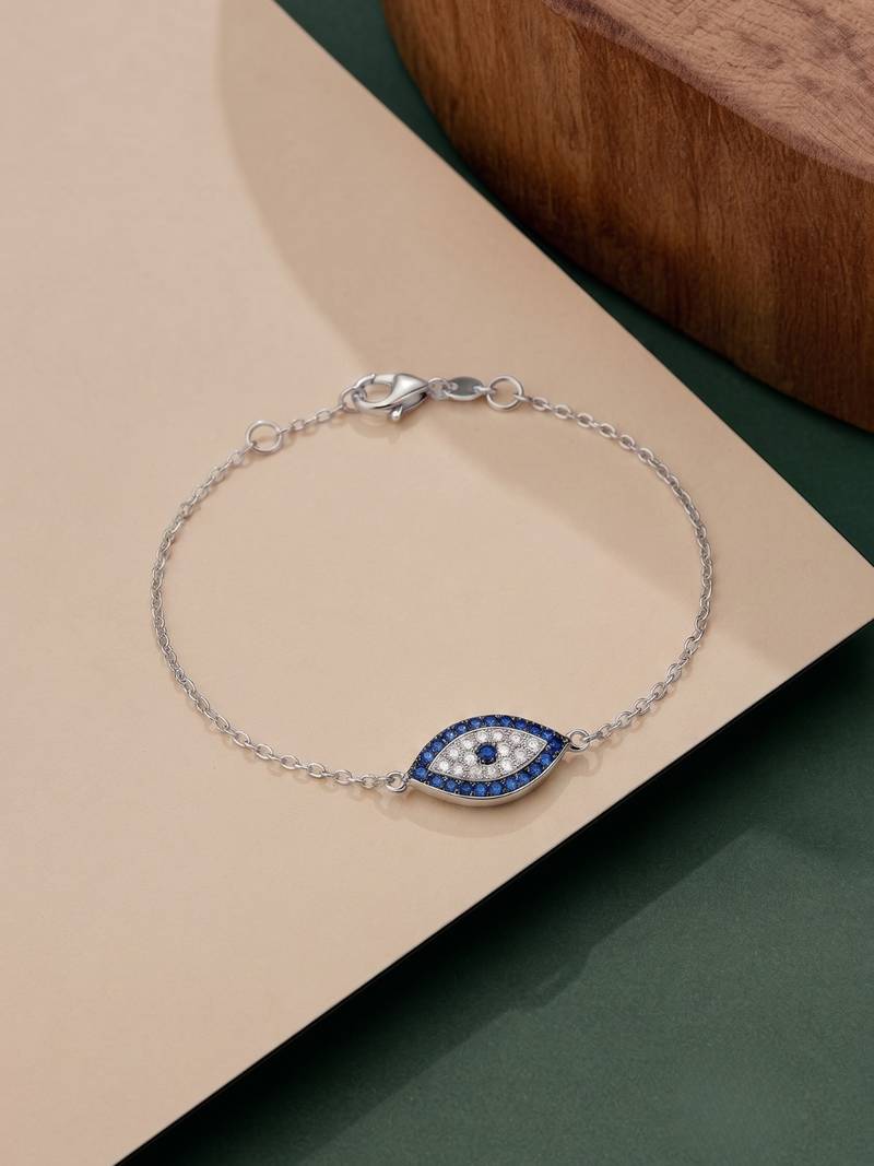 925 silver sapphire gaze bracelet for women