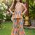Orange and multi printed cotton festive wear kurta set