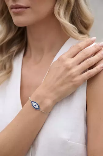 925 silver sapphire gaze bracelet for women