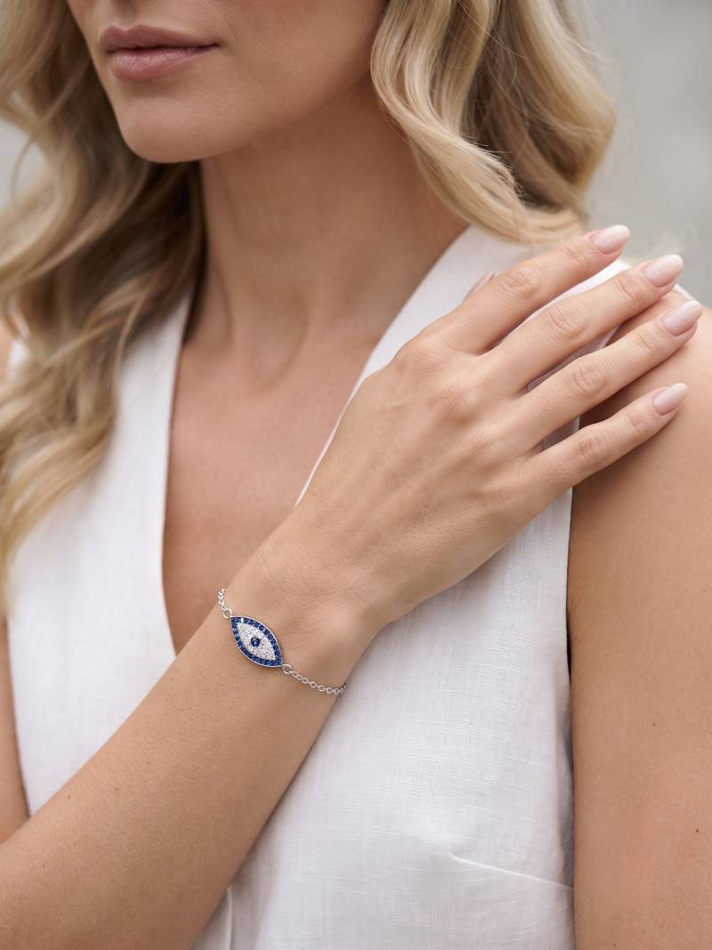 925 silver sapphire gaze bracelet for women
