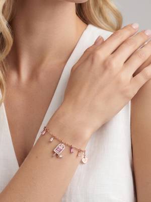 925 silver rosy lollipop charm bracelet for women 3