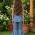 Blue and white printed cotton festive wear kurta set