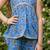 Blue and white printed cotton festive wear kurta set