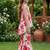 White and red printed cotton festive wear kurta set