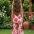 White and red printed cotton festive wear kurta set