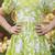 Green and white printed cotton festive wear kurta set
