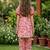 White and red printed cotton festive wear kurta set