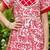 White and red printed cotton festive wear kurta set