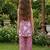 Pink and white printed cotton festive wear kurta set