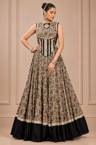 Black Navratri Chanderi Lehenga with Real Mirror Work