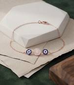 925 silver sapphire medallion gaze bracelet for women