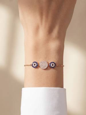 925 silver sapphire medallion gaze bracelet for women 2