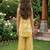 Yellow and white printed cotton festive wear kurta set