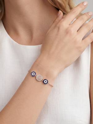925 silver sapphire medallion gaze bracelet for women 3