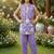 Purple and white printed cotton festive wear kurta set