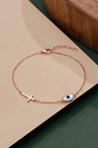 925 silver crossed gaze bracelet for women